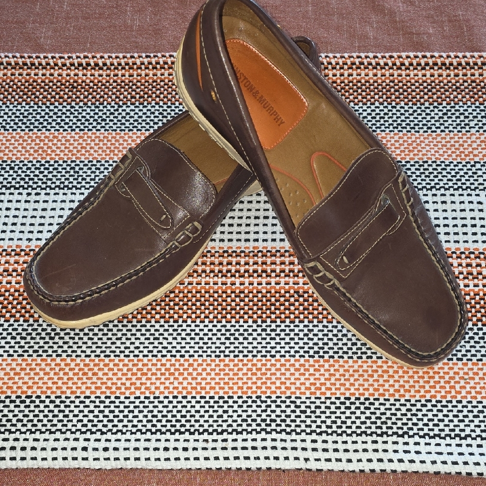 Johnston & Murphy Dark Brown Leather Slip-Ons